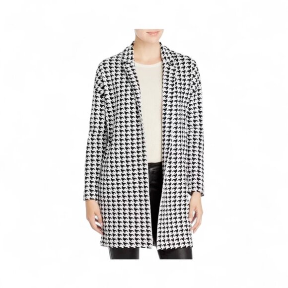 Joan Vass Open Front Longline Houndstooth Blazer Size M - Picture 1 of 9